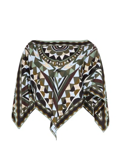 Pucci Printed Silk Top In Multi
