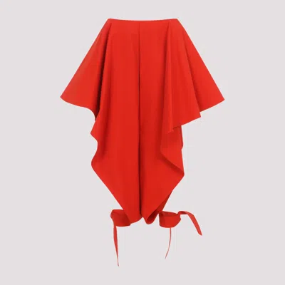 Alaïa Womens Orange Sanguine Ruffled Open-seam Cotton Trousers In Red