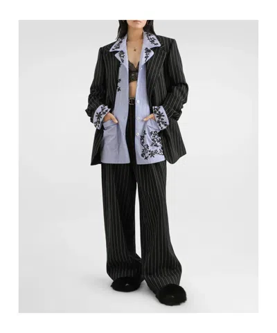 Dolce & Gabbana Striped Buttoned Blazer In Multi