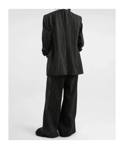 Dolce & Gabbana Striped Buttoned Blazer In Multi