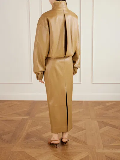 Khaite Malone Shearling Bomber Jacket In Brown