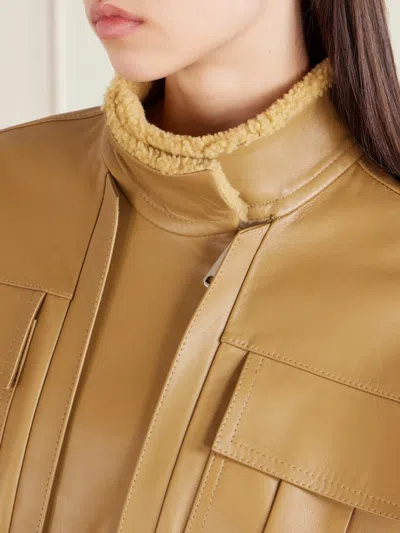 Khaite Malone Shearling Bomber Jacket In Brown