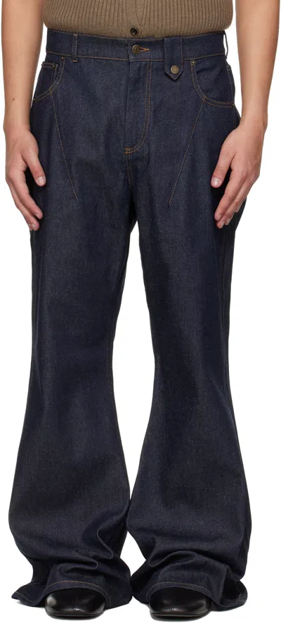 Egonlab Overscaled Belt Loop Jeans In Blue