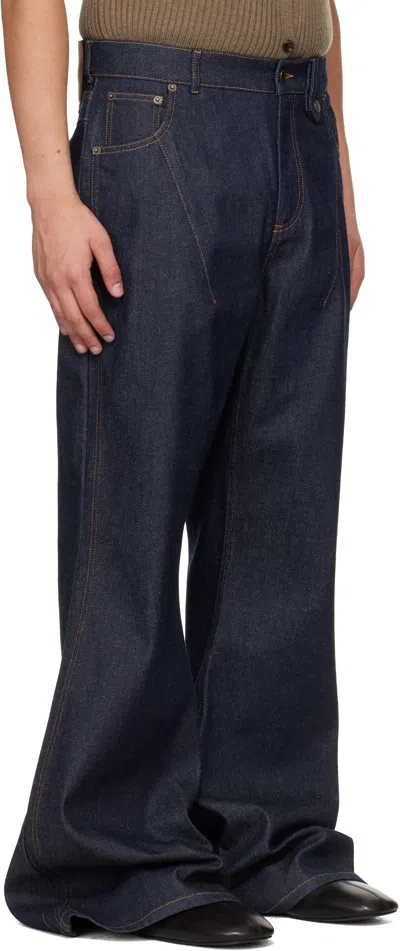Egonlab Overscaled Belt Loop Jeans In Blue