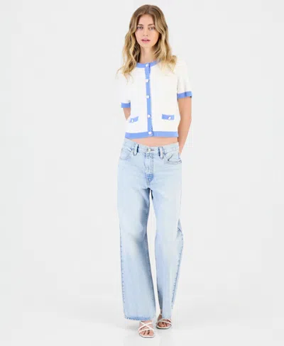 French Connection Bennet Rib Knit Short-sleeve Sweater In White
