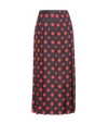 Gucci Pleated Polka-dot Silk-satin Twill Midi Skirt In Black