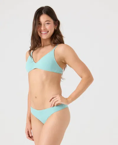 Roxy Juniors' Beach Classics Athletic Triangle Bikini Top In Blue