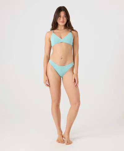 Roxy Juniors' Beach Classics Athletic Triangle Bikini Top In Blue