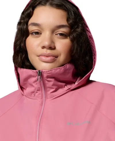 Columbia Plus Size Lightweight Rain Shell Jacket In Pink