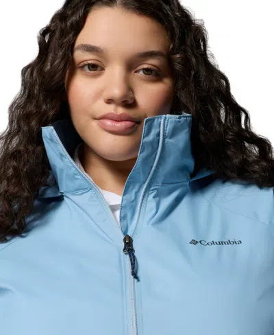 Columbia Plus Size Lightweight Rain Shell Jacket In Blue