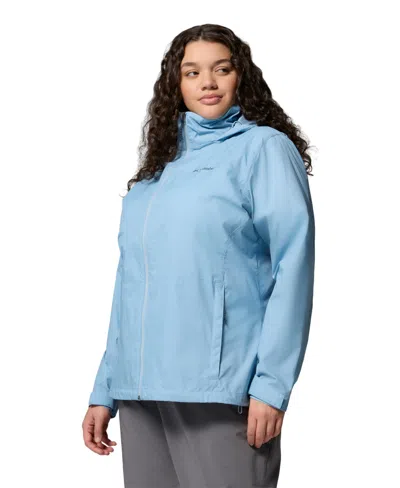 Columbia Plus Size Lightweight Rain Shell Jacket In Blue