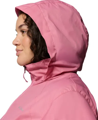 Columbia Plus Size Lightweight Rain Shell Jacket In Pink