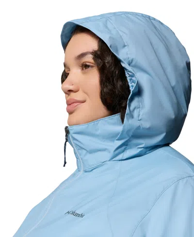 Columbia Plus Size Lightweight Rain Shell Jacket In Blue
