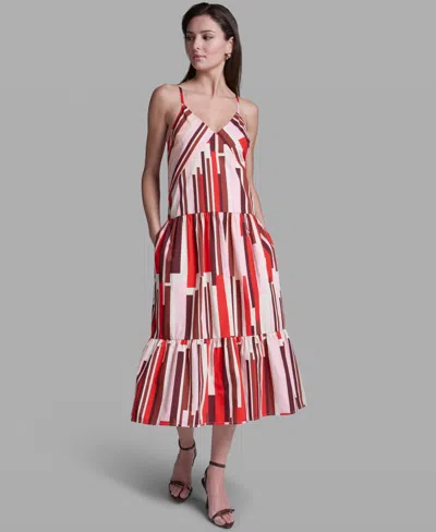 Bcbg Stripe Cotton Maxi Dress In Multi