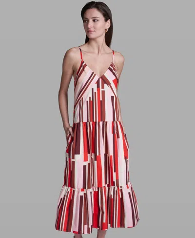 Bcbg Stripe Cotton Maxi Dress In Multi