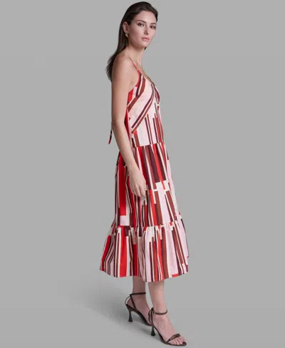 Bcbg Stripe Cotton Maxi Dress In Multi