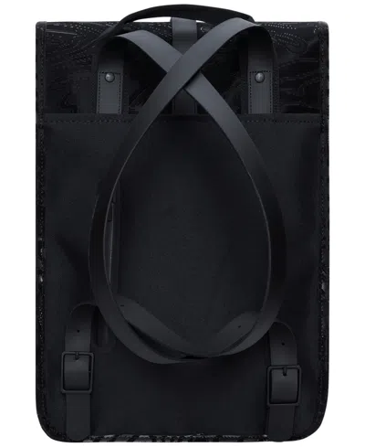Rains Mini Abstract-print Backpack In Black