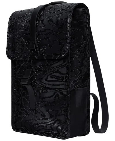 Rains Mini Abstract-print Backpack In Black
