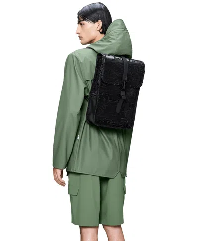 Rains Mini Abstract-print Backpack In Black