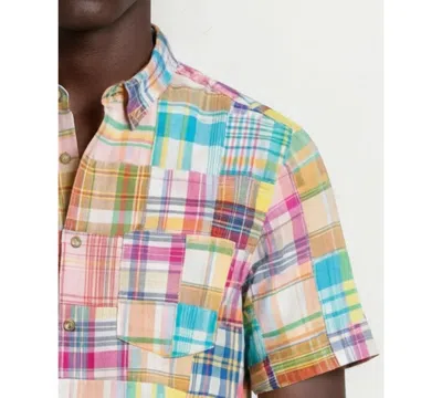 Vintage 1946 Patchwork Madras Short Sleeve Button-down Shirt In Multi