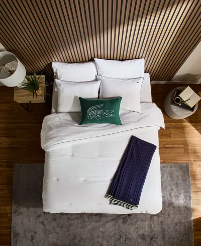 Lacoste Home Lacoste Tiebreak Solid 3-pc. Comforter Set, King In White