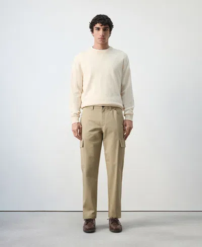 Mango Regular Fit Cargo Jeans In Neutral