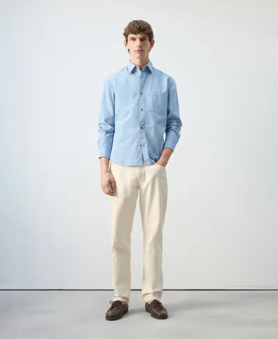 Mango 100% Cotton Relaxed-fit Shirt In Blue