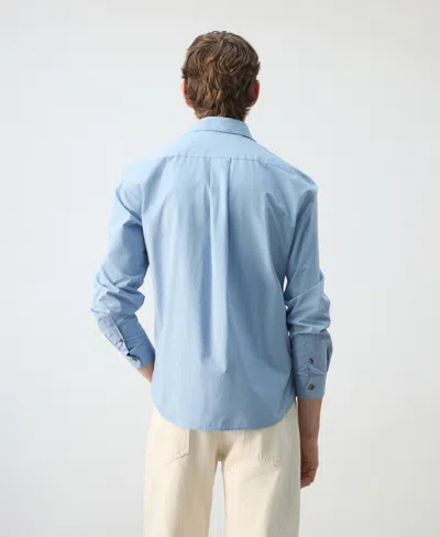 Mango 100% Cotton Relaxed-fit Shirt In Blue