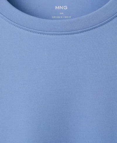 Mango Slim Fit Comfort Stretch T-shirt In Blue