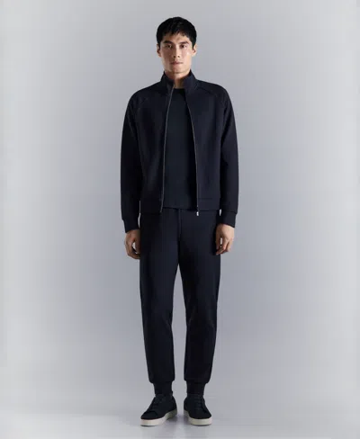 Mango Regular-fit Technical Zip-up Sweatshirt Navy In Blue