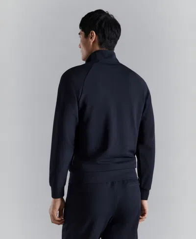 Mango Regular-fit Technical Zip-up Sweatshirt Navy In Blue