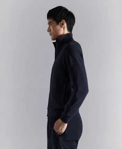 Mango Regular-fit Technical Zip-up Sweatshirt Navy In Blue