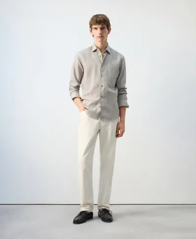 Mango Stripe Button-up Shirt In Green