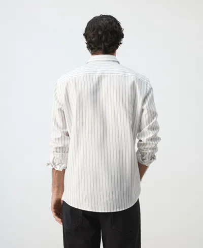 Mango Stripe Button-up Shirt In White