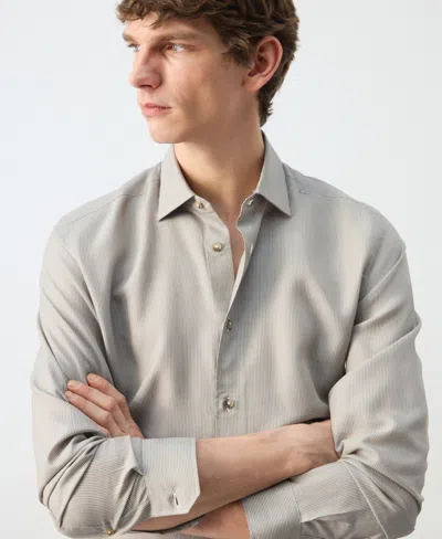 Mango Stripe Button-up Shirt In Green