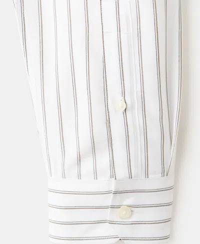 Mango Stripe Button-up Shirt In White