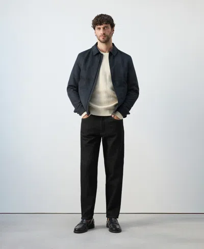 Mango Men's Suede Effect Jacket In Blue