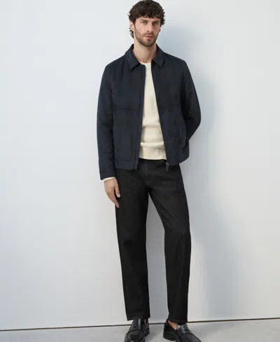 Mango Men's Suede Effect Jacket In Blue
