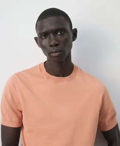 Mango Regular Fit Cotton T-shirt In Pink