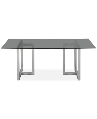 Macy's Emila 30" Glass Rectangular Dining Table, Created For  In Gray