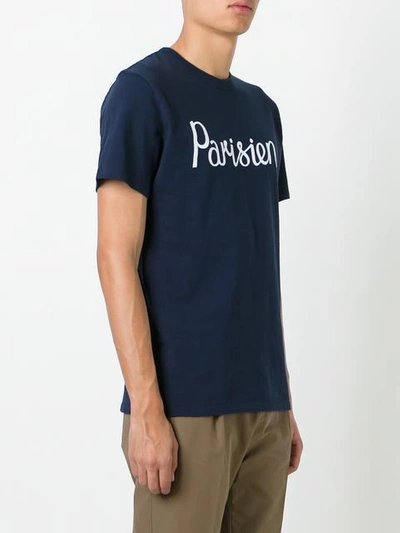 Shop Maison Kitsuné 'parisien' T-shirt - Blue