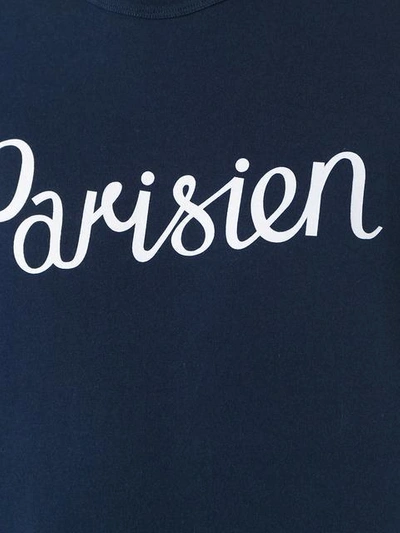 Shop Maison Kitsuné 'parisien' T-shirt - Blue