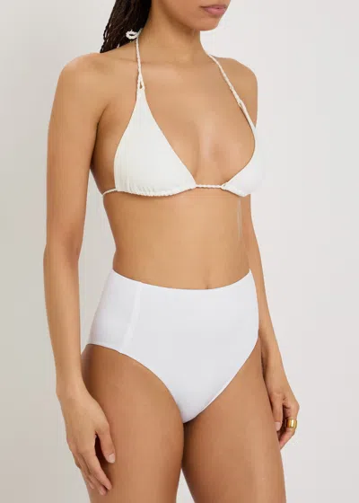 Max Mara High-waisted Stretch-polyamide Bikini Briefs In White