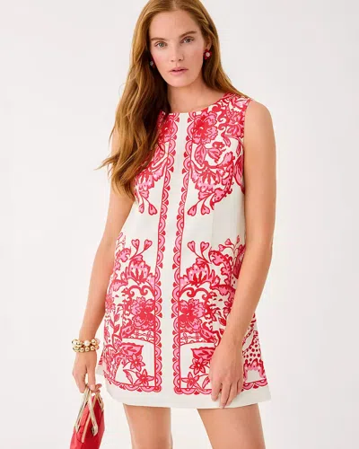 Lilly Pulitzer Sadie Sleeveless Shift Romper In Coconut Spicy Socialite Engineered Romper In White
