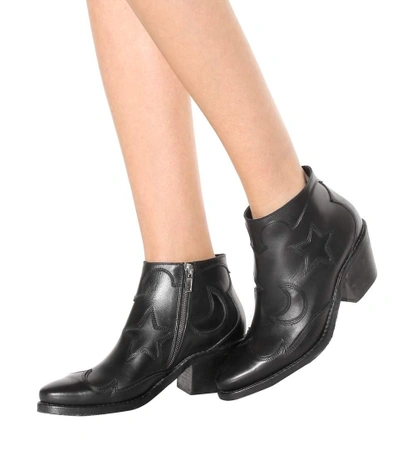 Shop Mcq By Alexander Mcqueen Solstice Leather Ankle Boots In Llack