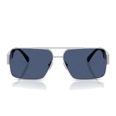 Versace Square-frame Sunglasses In Silver