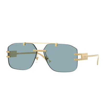 Versace Ve2275 100280 Occhiali Da Sole Oro Per Uomo In Green