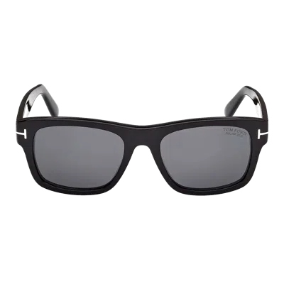Tom Ford Smith 55mm Rectangular Sunglasses In Black