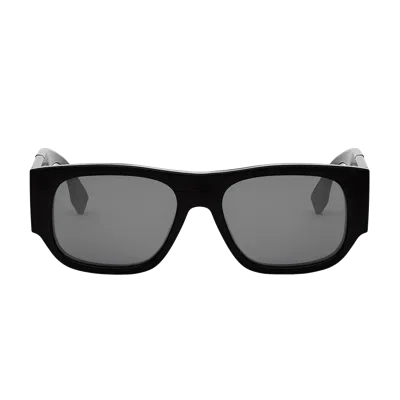 Fendi Diagonal 54mm Rectangular Sunglasses In Metallic