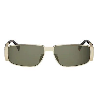 Celine Triomphe Metal Rectangular Sunglasses In Green